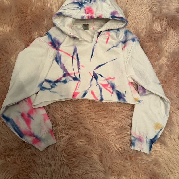 Tie-Dye Cropped Hoodie - Picture 1 of 2